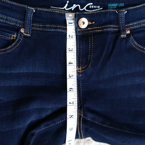 Inc Denim Curvy Fit Skinny Leg Jeans 2 Navy Blue - Picture 15 of 16